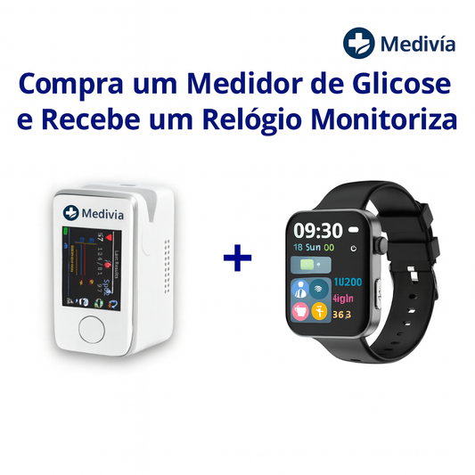 KIT PROMOCIONAL: Medidor de Glicose Não Invasivo + Relógio Inteligente