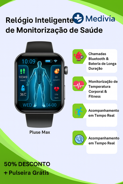KIT PROMOCIONAL: Medidor de Glicose Não Invasivo + Relógio Inteligente