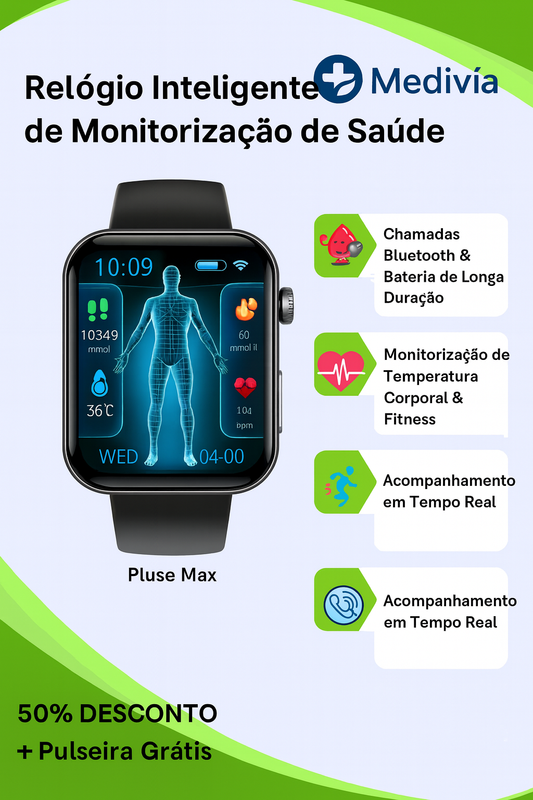 PROMO IMPERDÍVEL! Relógio Inteligente PulseMax